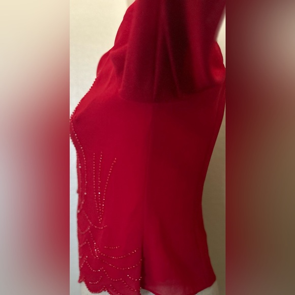 Chic Red Button-Up Blouse - Picture 7 of 13